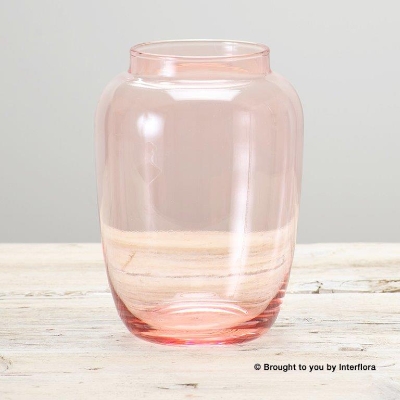Hand Blown Blush Pink Glass Vase